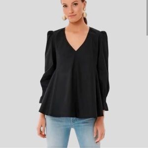 Tuckernuck Easton Faux Suede Black Top - Size Medium